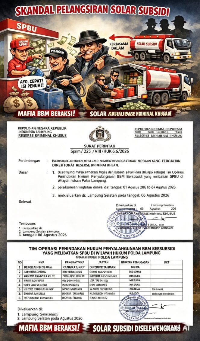 
					Polda Lampung Bentuk Tim Penindakan, Dugaan Pelangsiran Solar di Empat SPBU Masih Berjalan